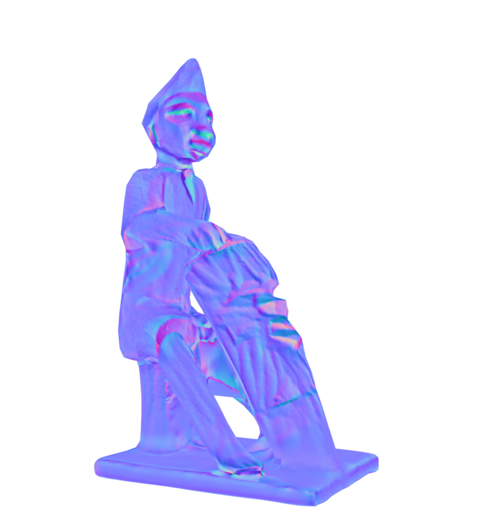 Thorn Sculture Drummer Low-poly 3D model_5