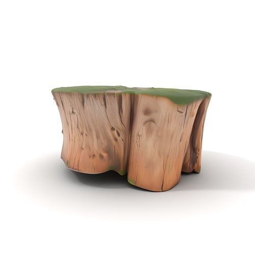 Mossy Tree Stump Model Pack with Natural Details Low-poly 3D model