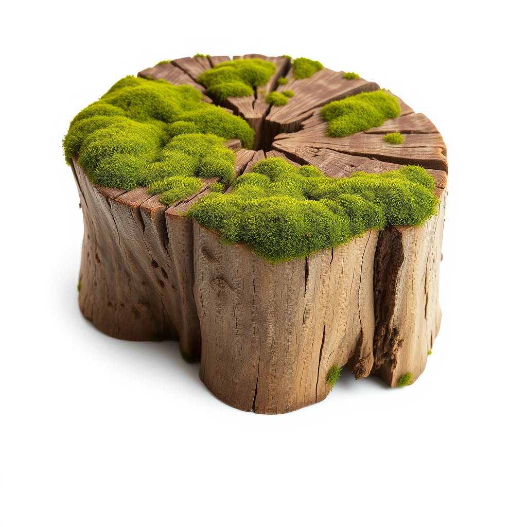 Mossy Tree Stump Model Pack with Natural Details Low-poly 3D model_2