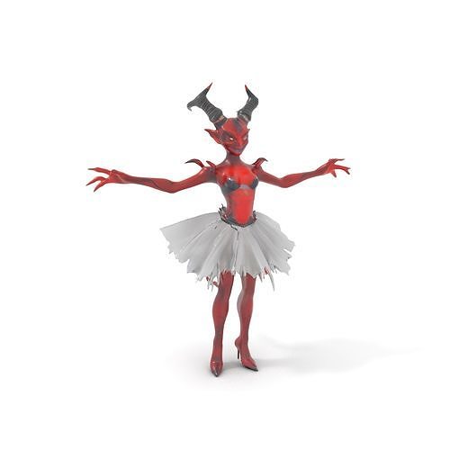 Demon Ballerina Rigged and Animated Low-poly 3D model