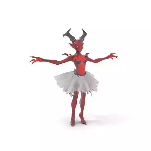 Demon Ballerina Rigged and Animated