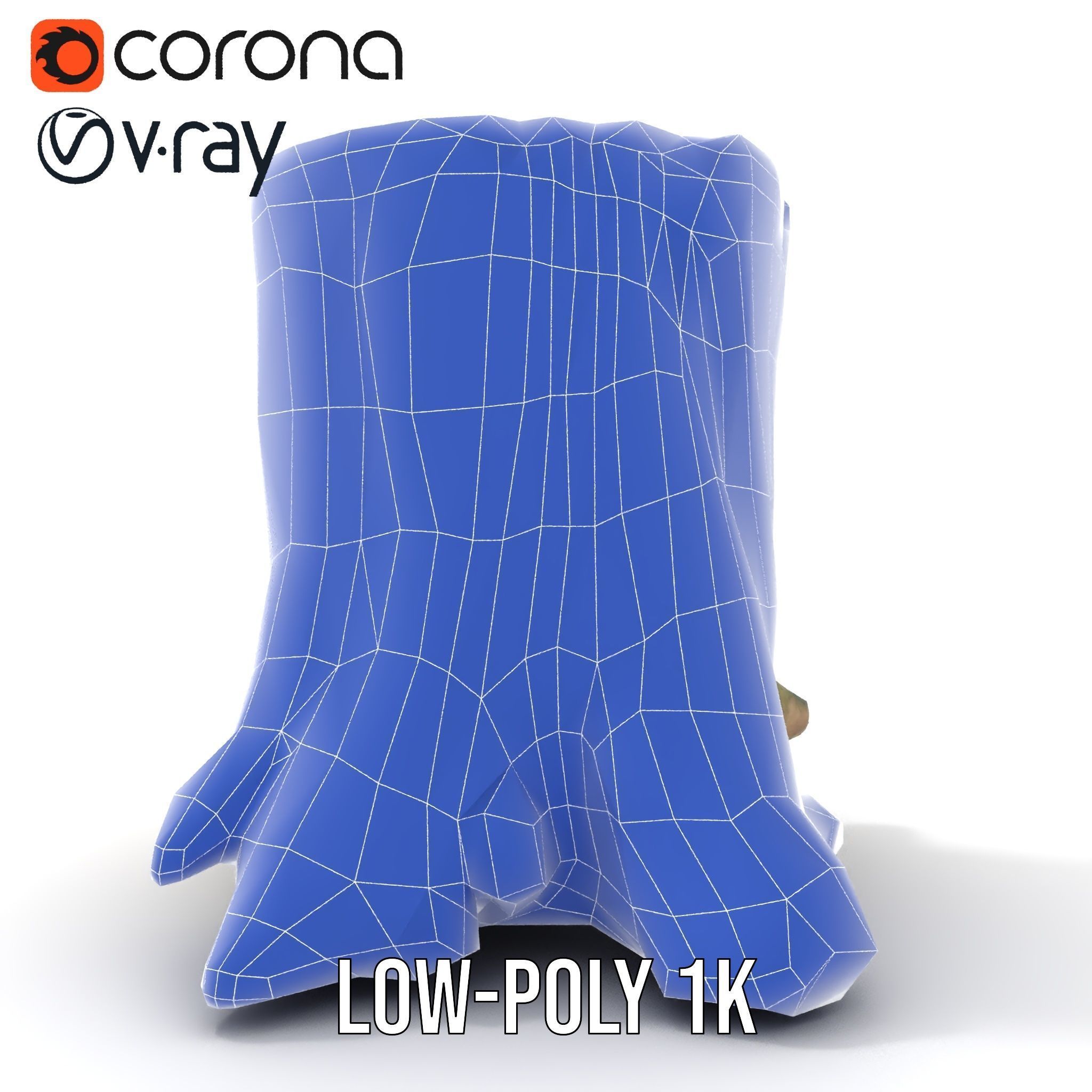 Tree Stump with Moss Model Pack for D Projects Low-poly 3D model_22