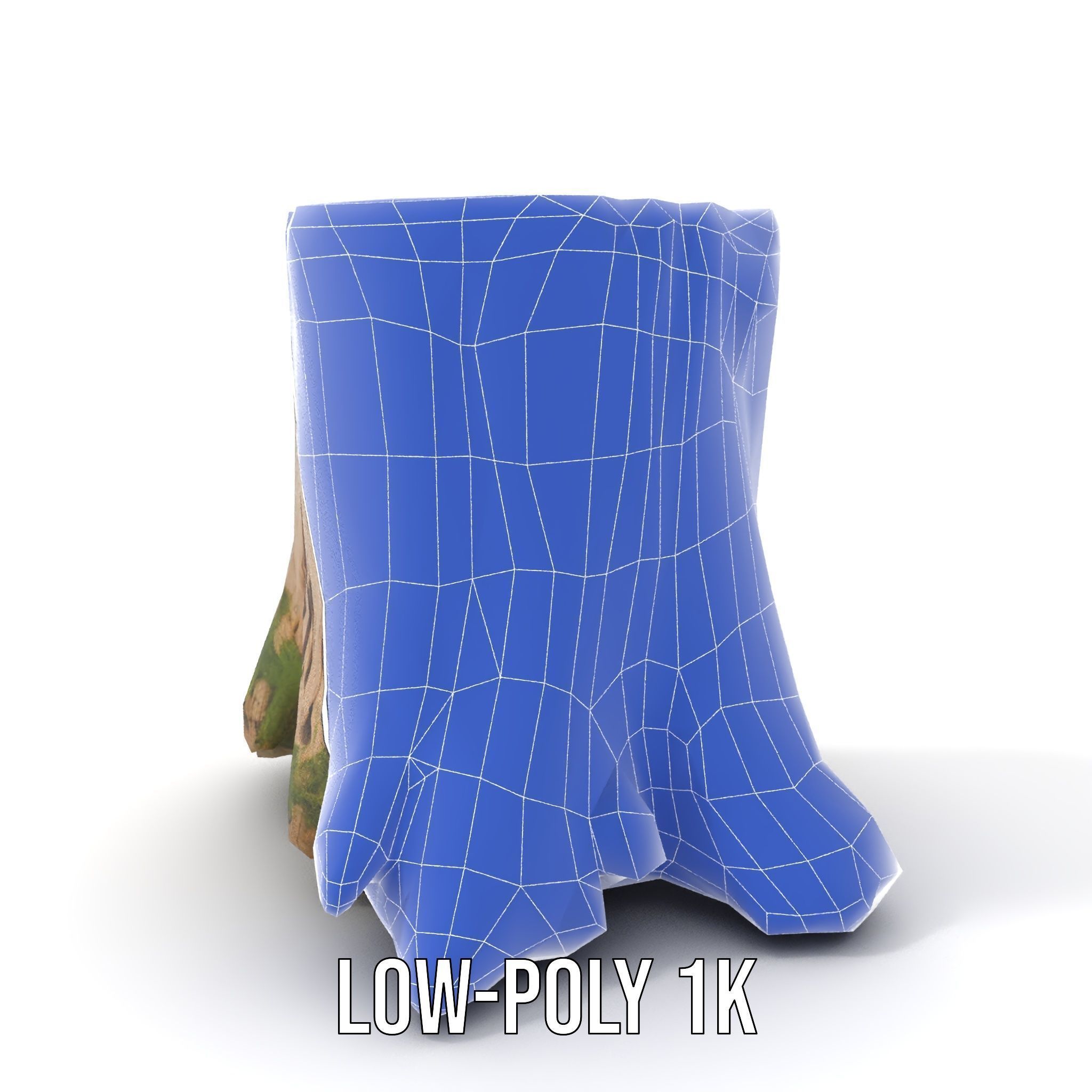 Tree Stump with Moss Model Pack for D Projects Low-poly 3D model_9