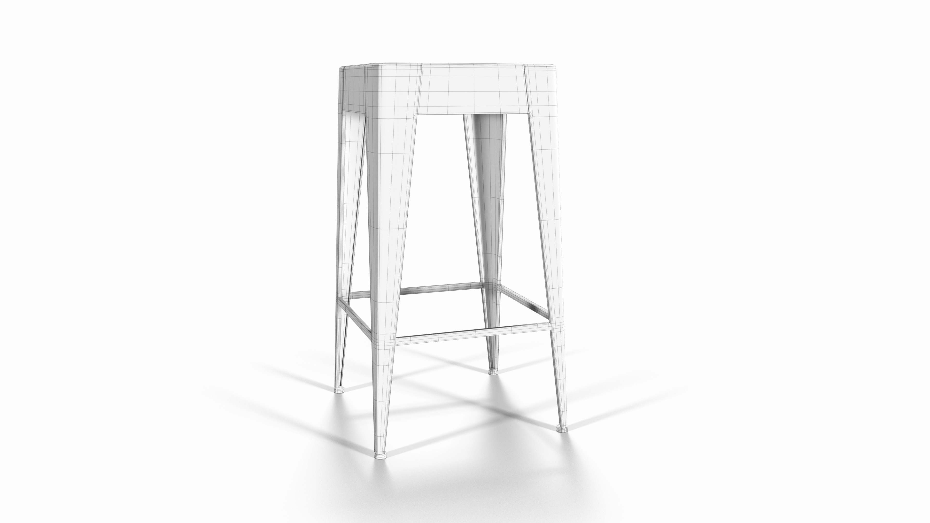 Daryll Stool Low-poly 3D model_7