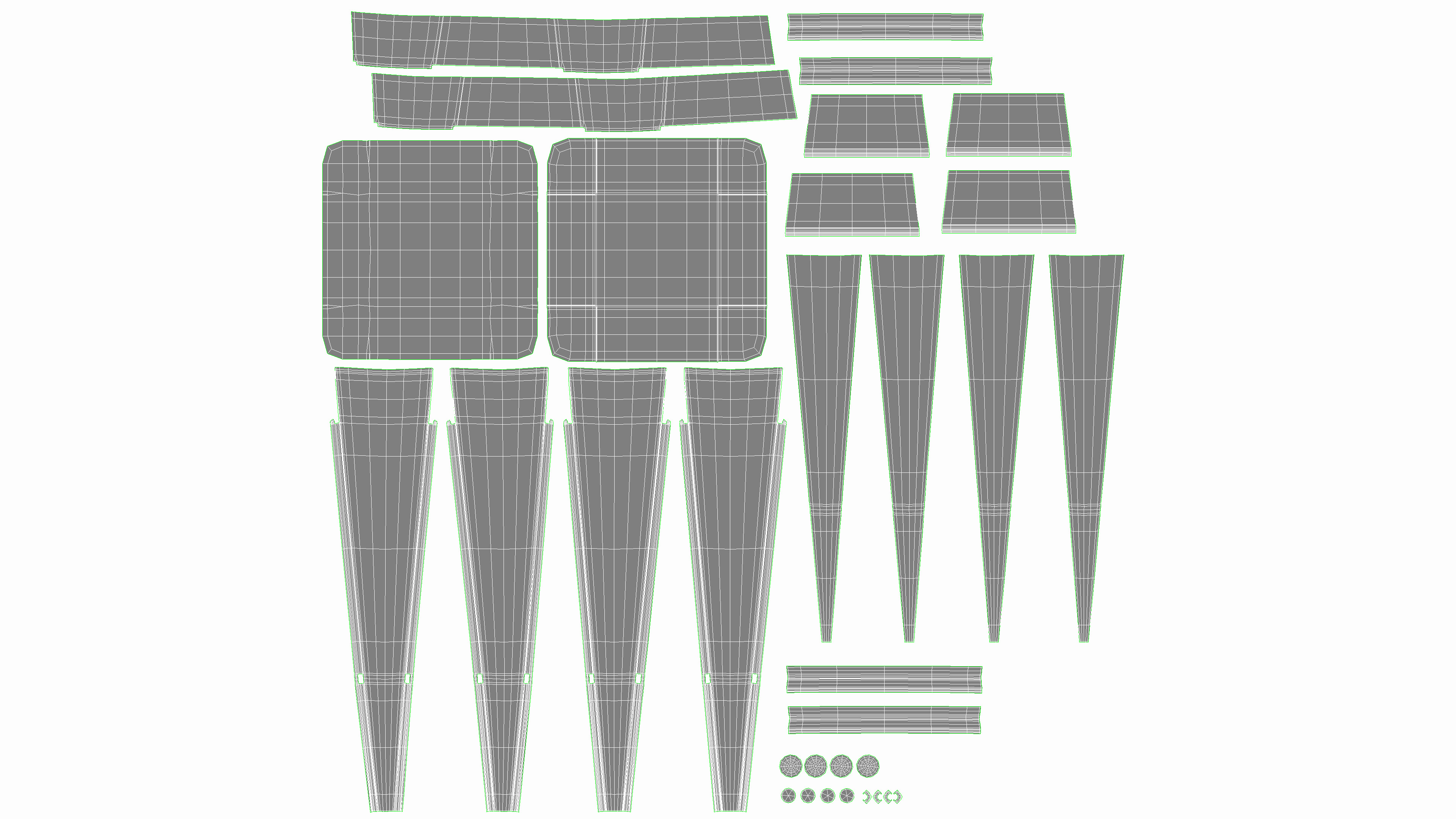 Daryll Stool Low-poly 3D model_8