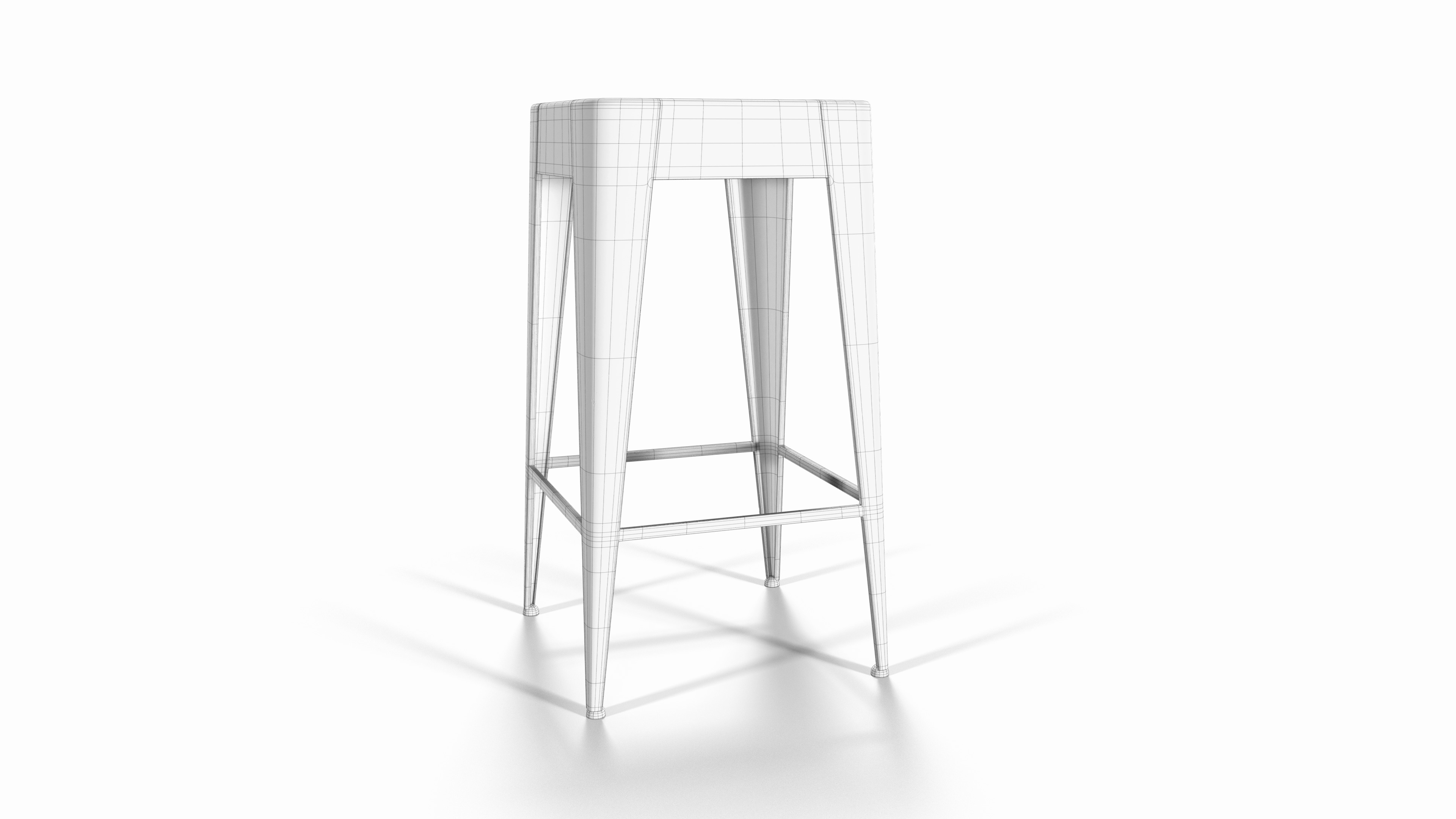 Daryll Stool Low-poly 3D model_6