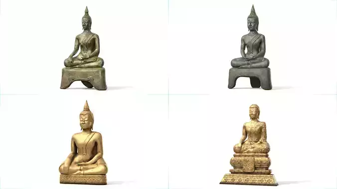 Ancient Thai Buddha Statue Collection