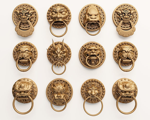 Chinese knocker Low-poly 3D model