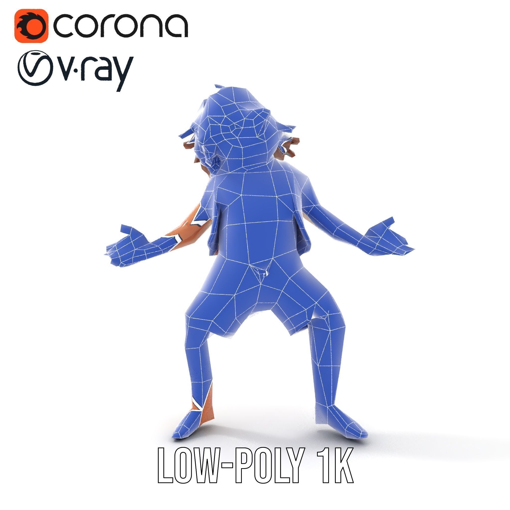 Beach Party Dude Character Model  Rigged and Animated Low-poly 3D model_21