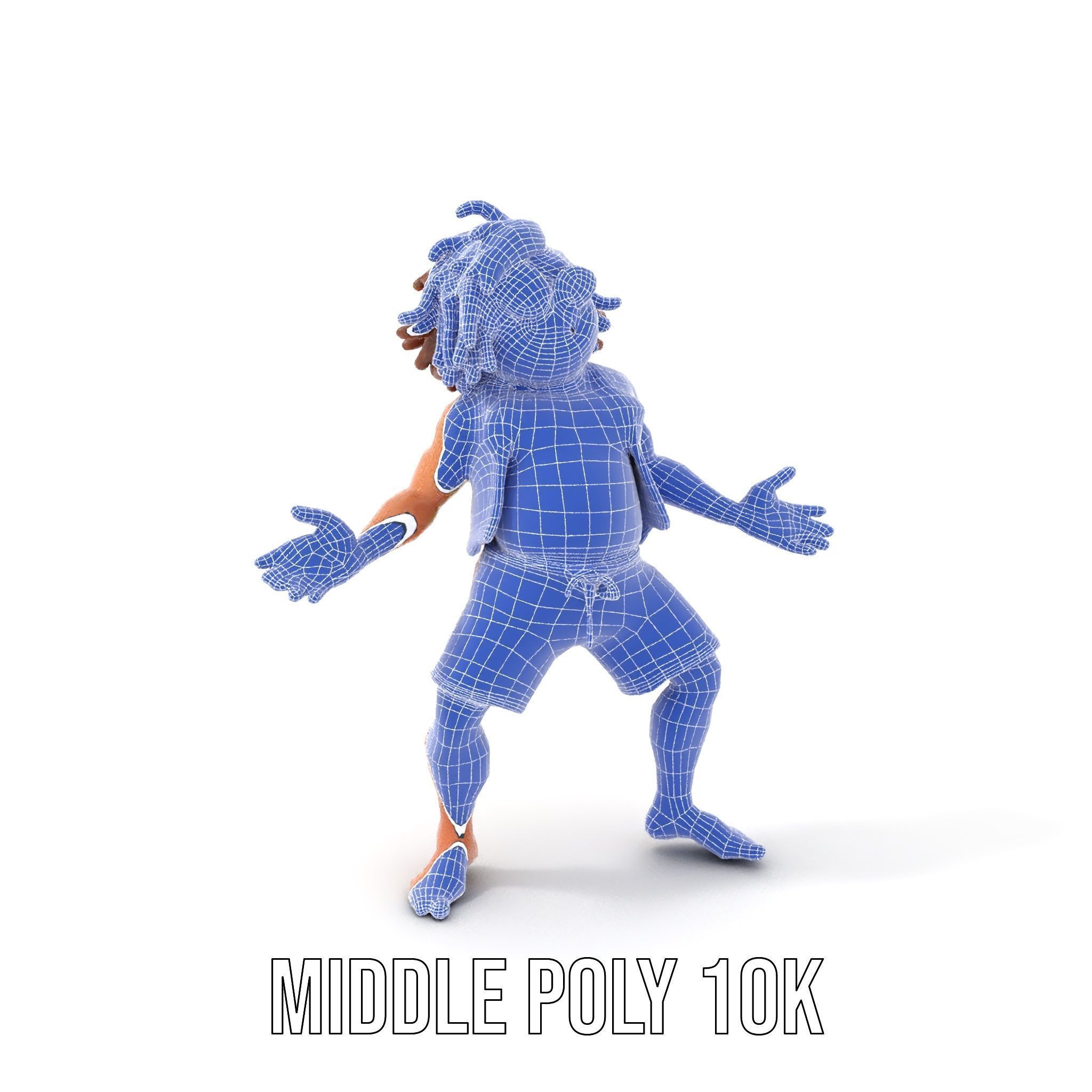 Beach Party Dude Character Model  Rigged and Animated Low-poly 3D model_29