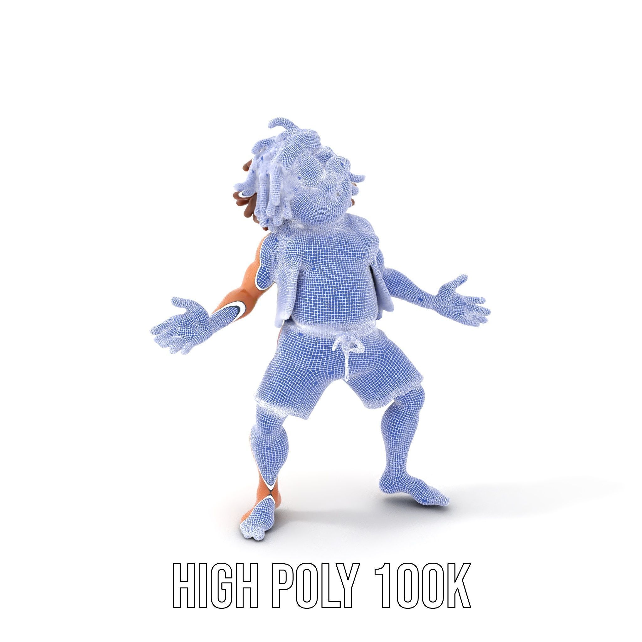 Beach Party Dude Character Model  Rigged and Animated Low-poly 3D model_4