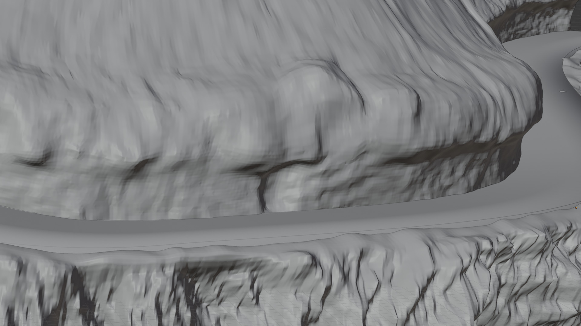 Realistic Cliffside Mountain Road Above Clouds 3D model_6