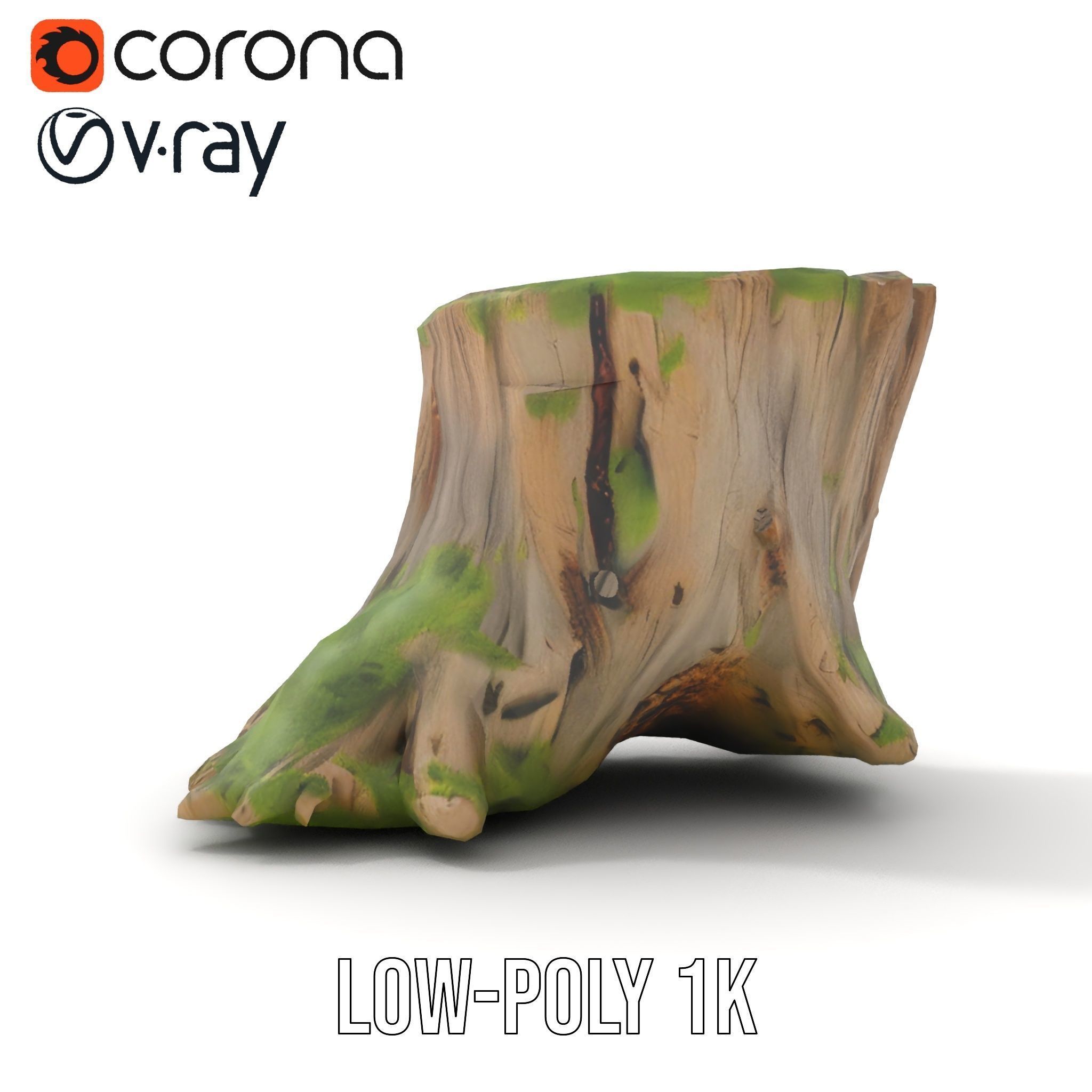 Tree Stump with Moss Model Pack Low-poly 3D model_27