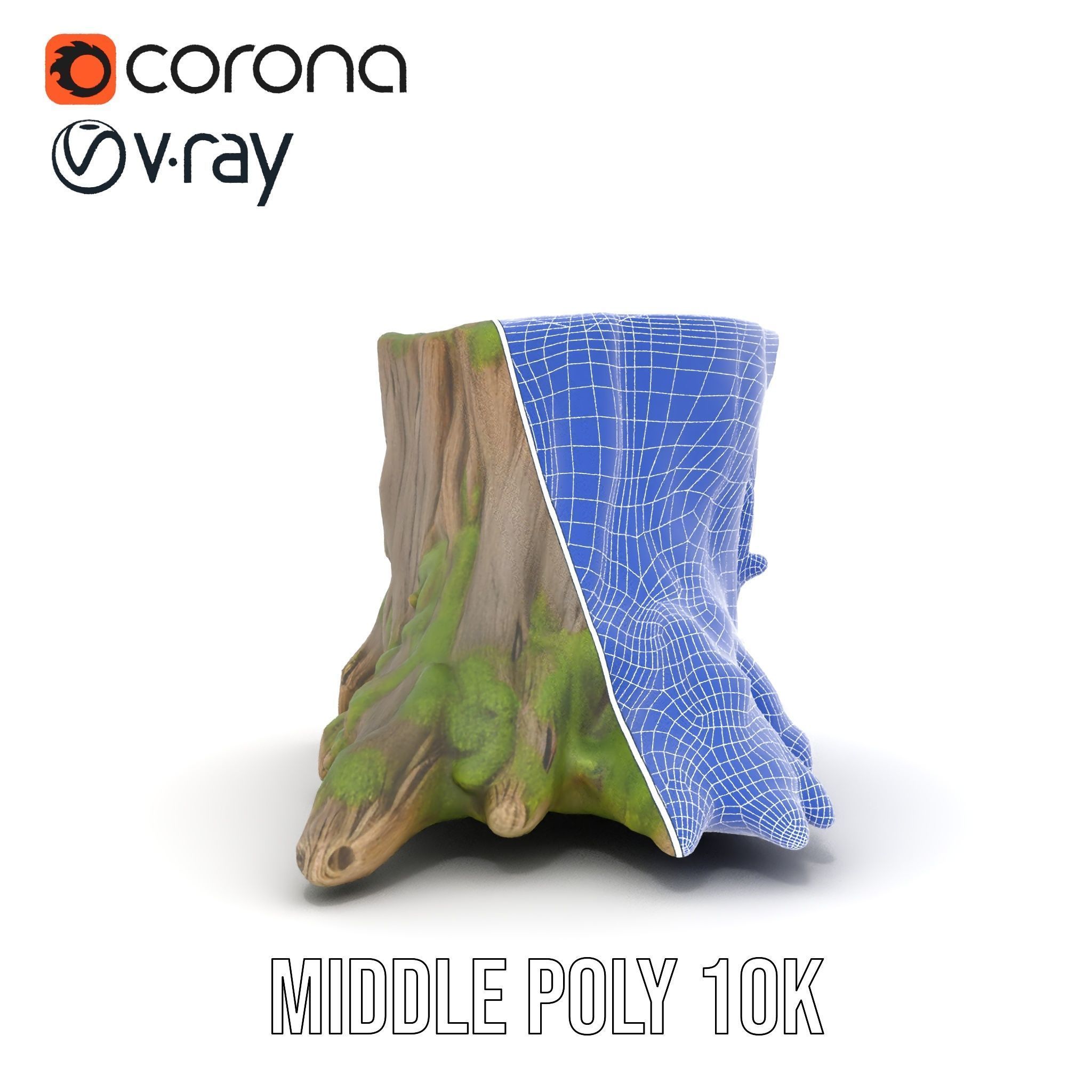 Tree Stump with Moss Model Pack Low-poly 3D model_29