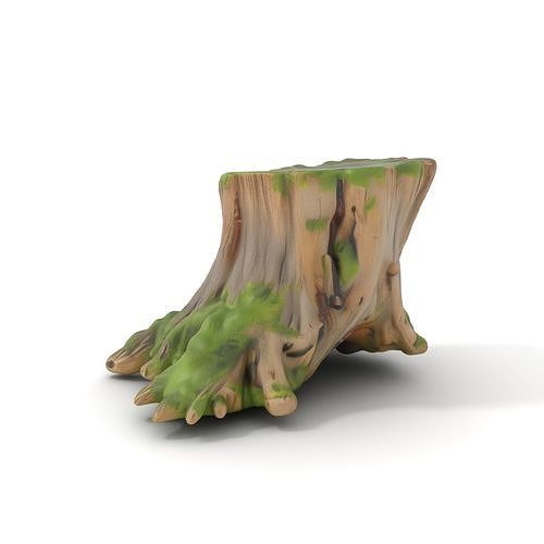 Tree Stump with Moss Model Pack Low-poly 3D model