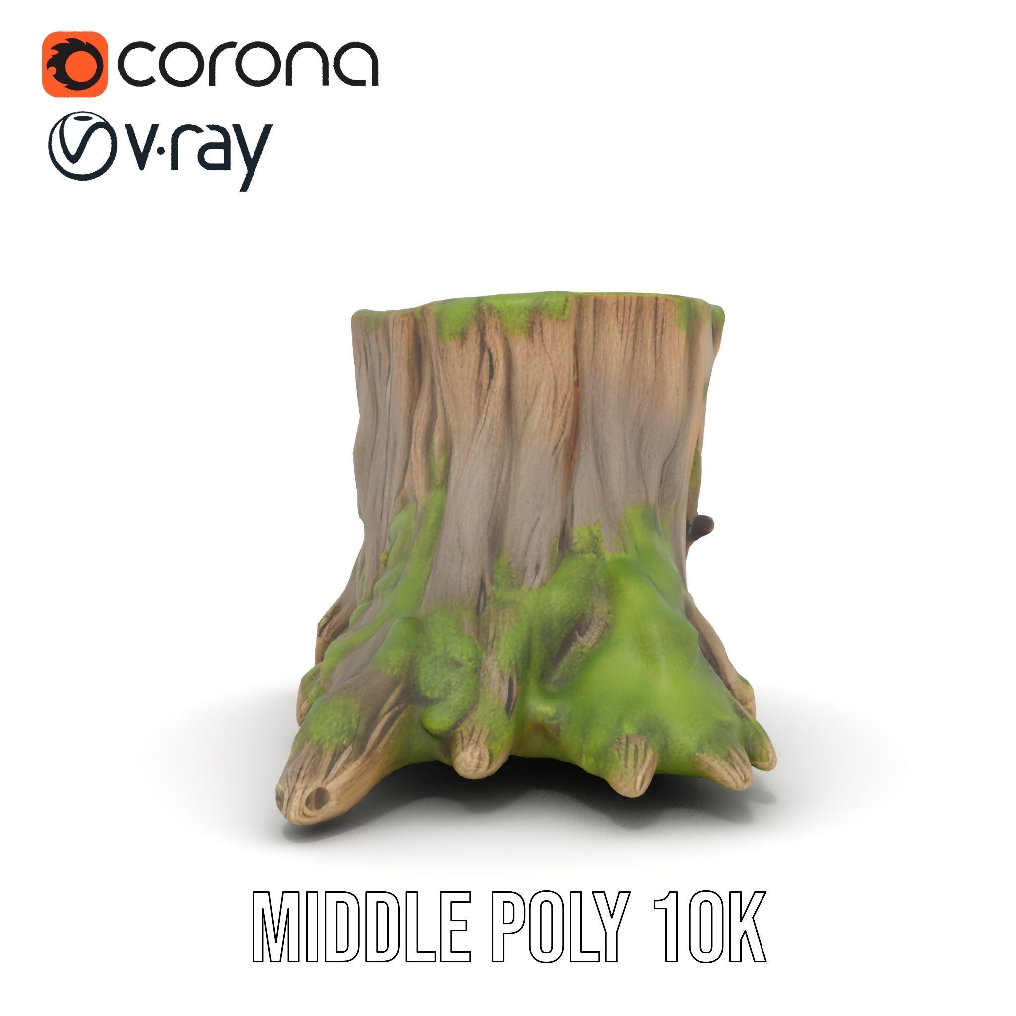 Tree Stump with Moss Model Pack Low-poly 3D model_11