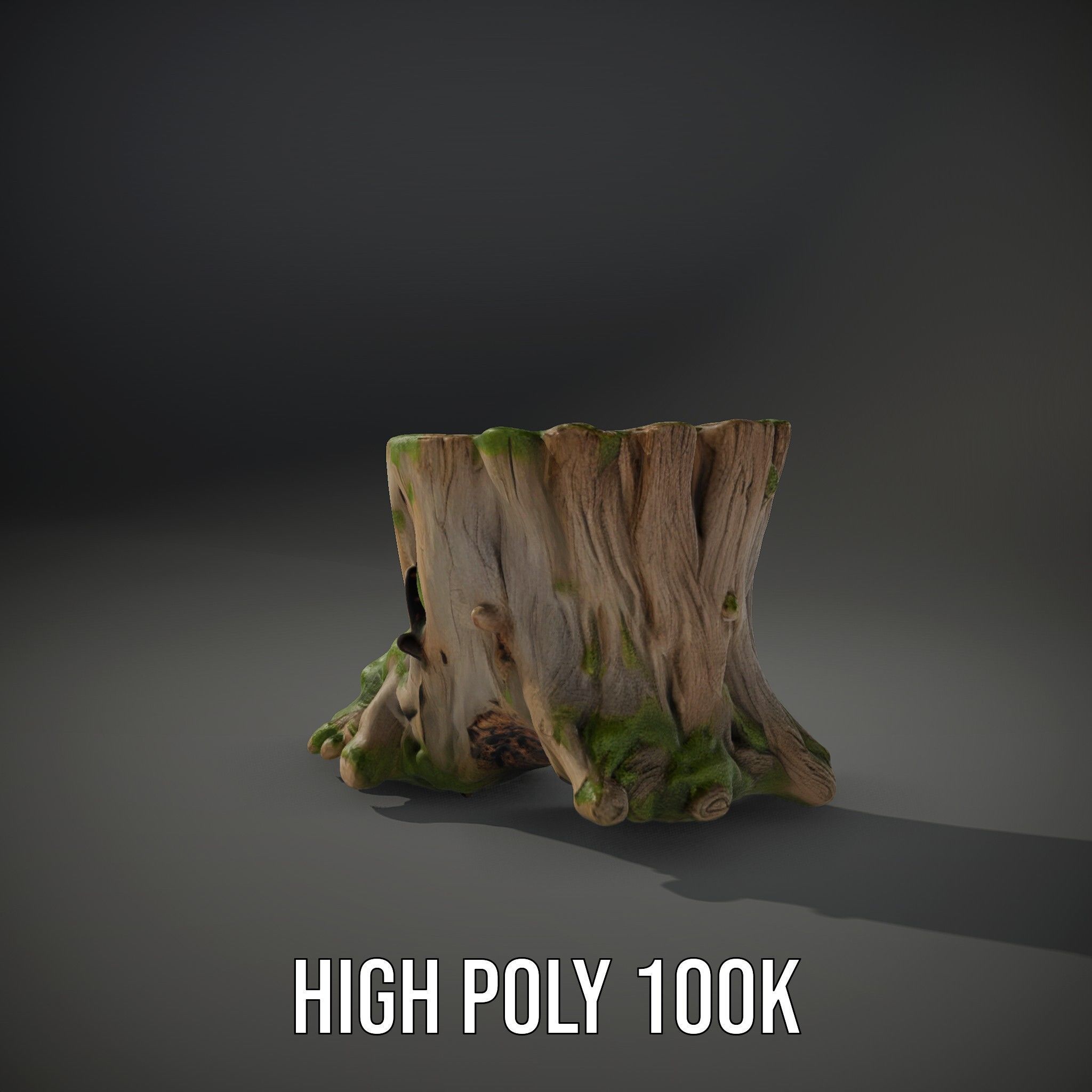Tree Stump with Moss Model Pack Low-poly 3D model_8