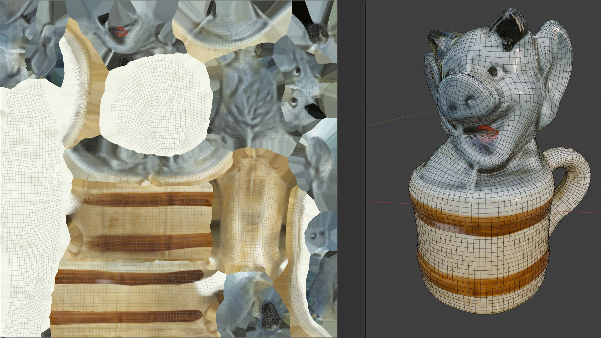 Cossack And Devil  Low-poly 3D model_6