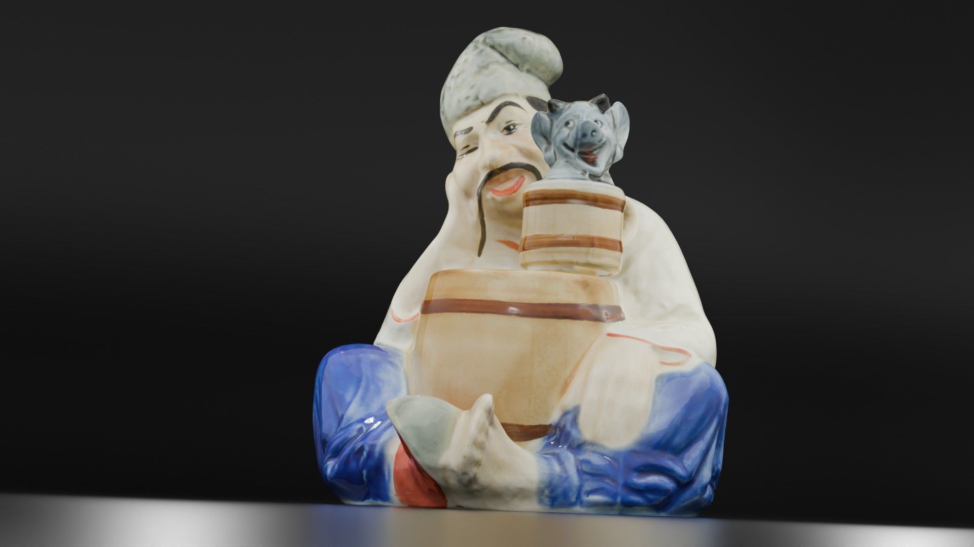 Cossack And Devil  Low-poly 3D model_3