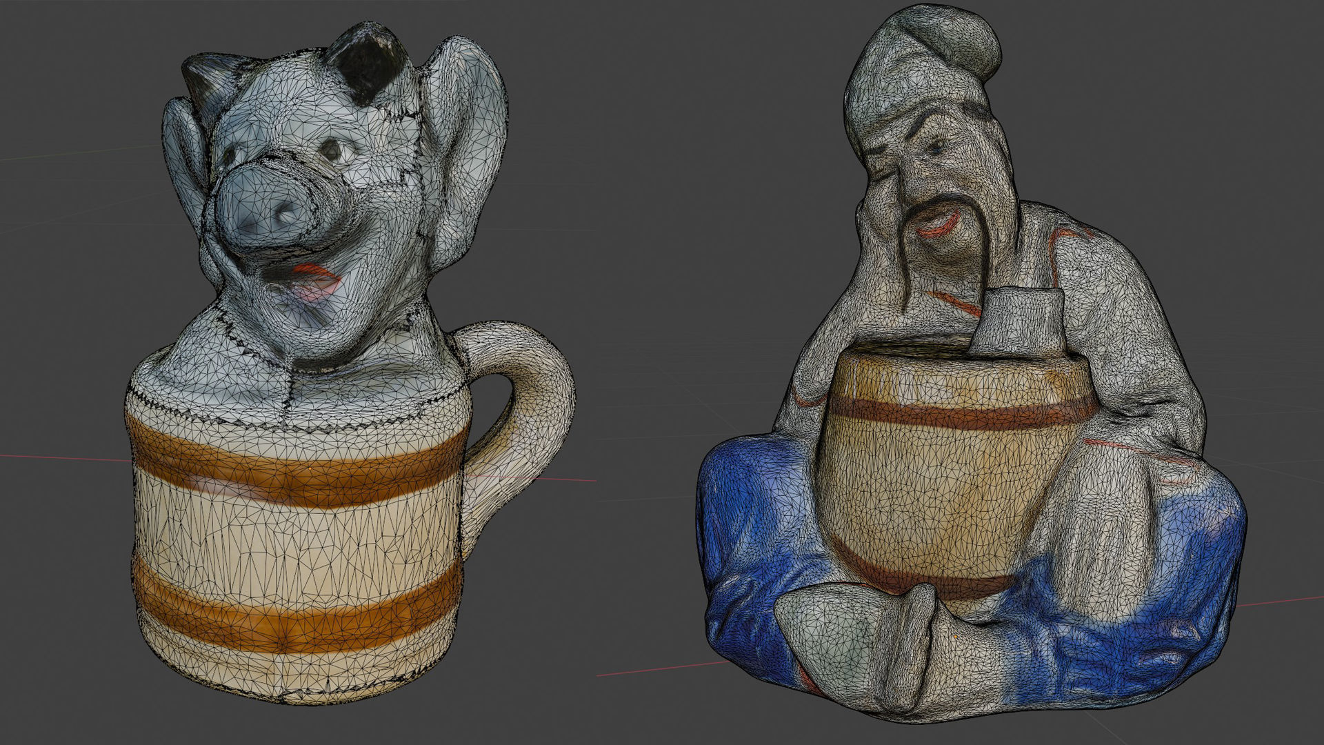 Cossack And Devil  Low-poly 3D model_7