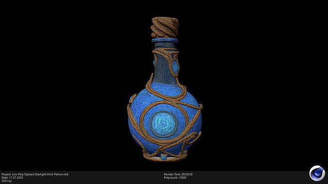 Low Poly Stylized Starlight Elixir Potion Low-poly 3D model