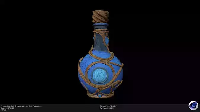 Low Poly Stylized Starlight Elixir Potion