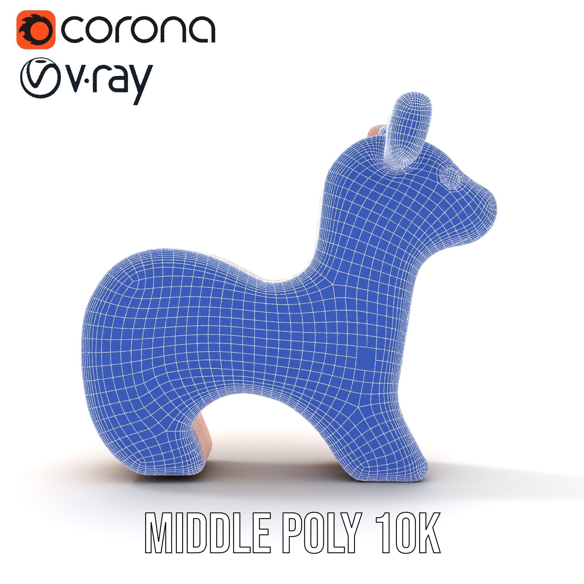 Wooden Animal Figurine Model Pack Low-poly 3D model_30