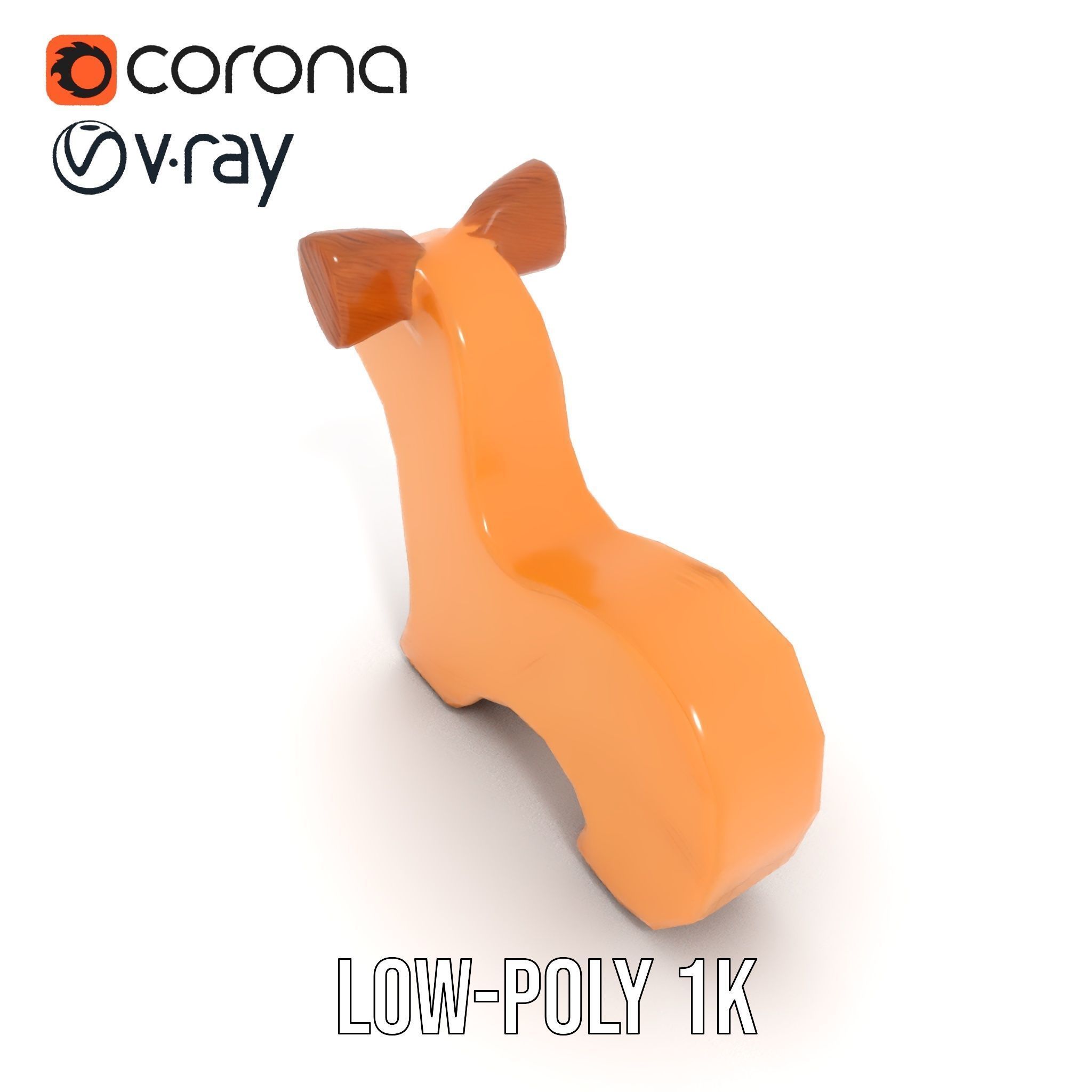 Wooden Animal Figurine Model Pack Low-poly 3D model_14