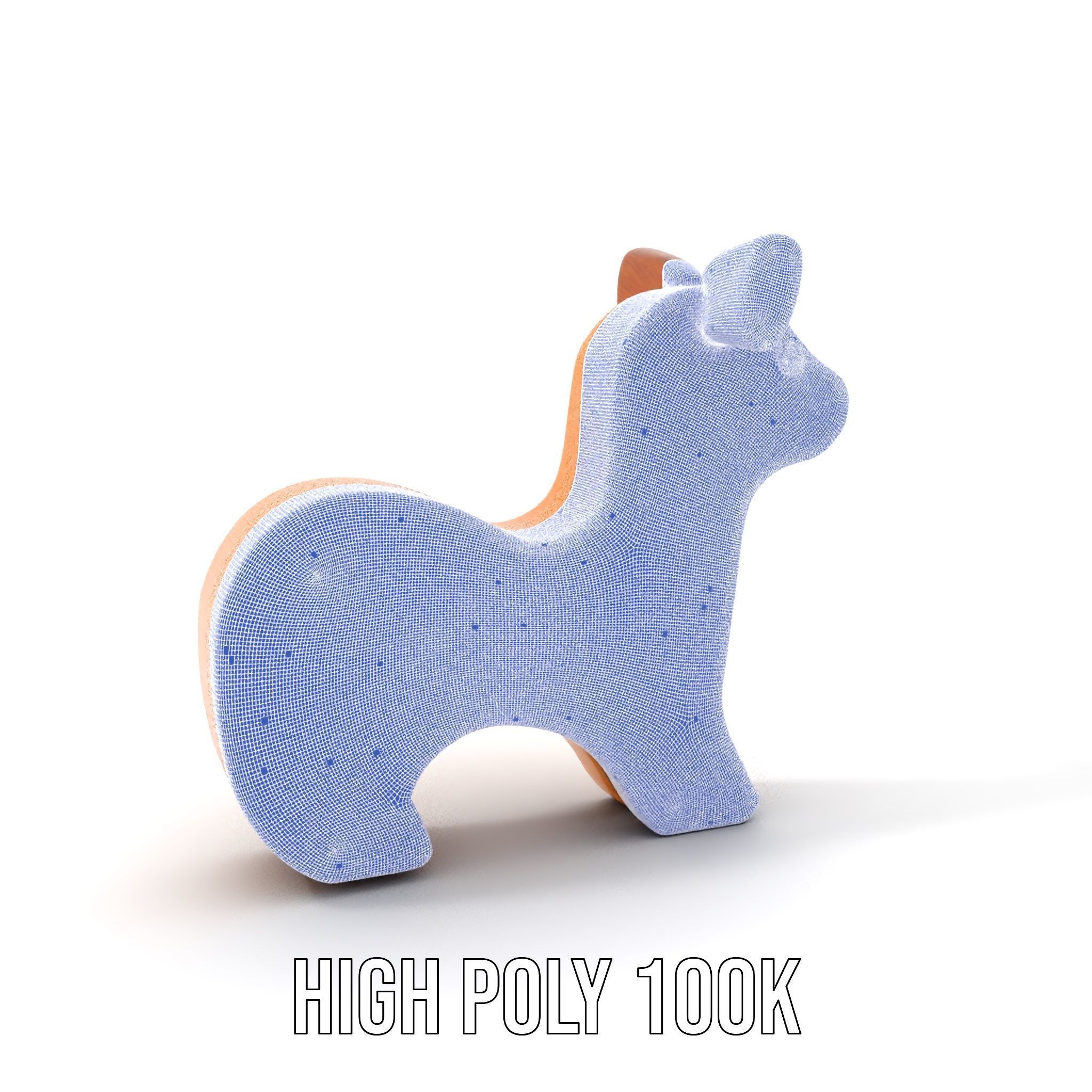 Wooden Animal Figurine Model Pack Low-poly 3D model_4