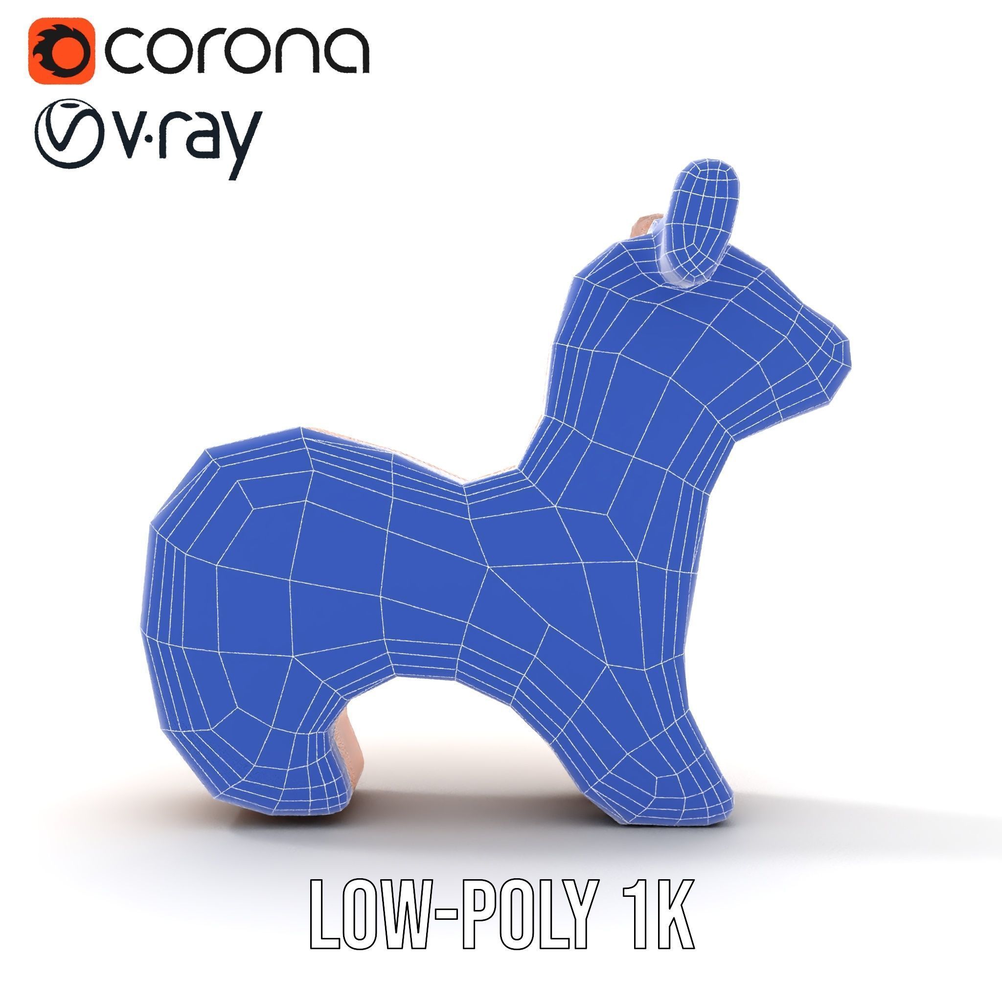 Wooden Animal Figurine Model Pack Low-poly 3D model_31
