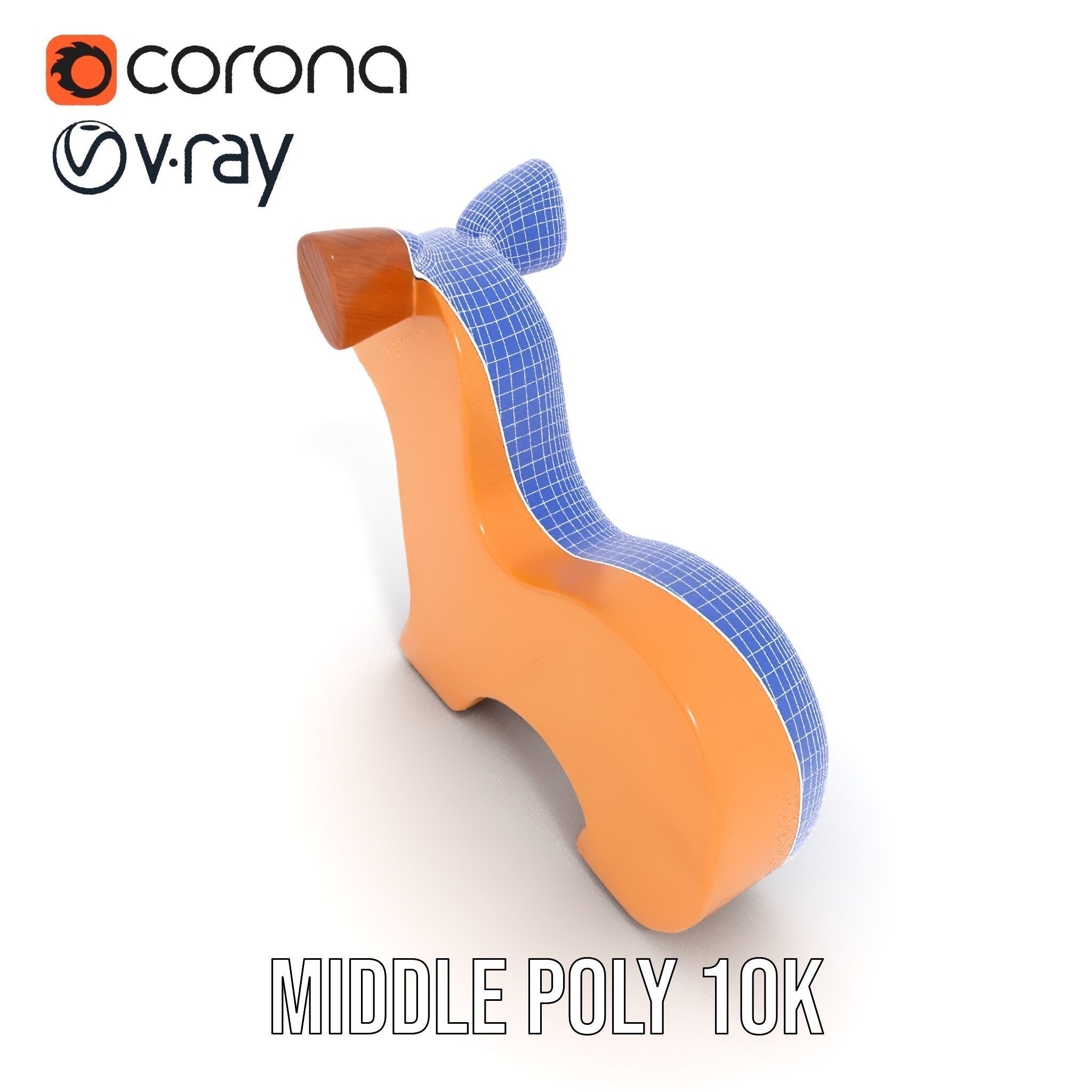 Wooden Animal Figurine Model Pack Low-poly 3D model_19