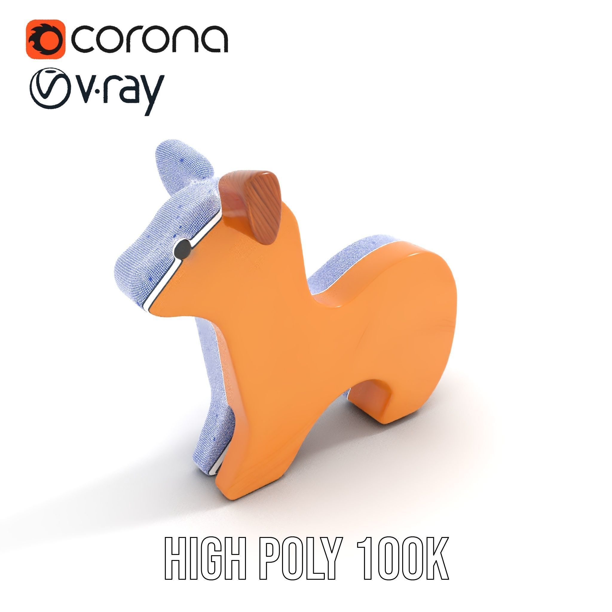 Wooden Animal Figurine Model Pack Low-poly 3D model_34