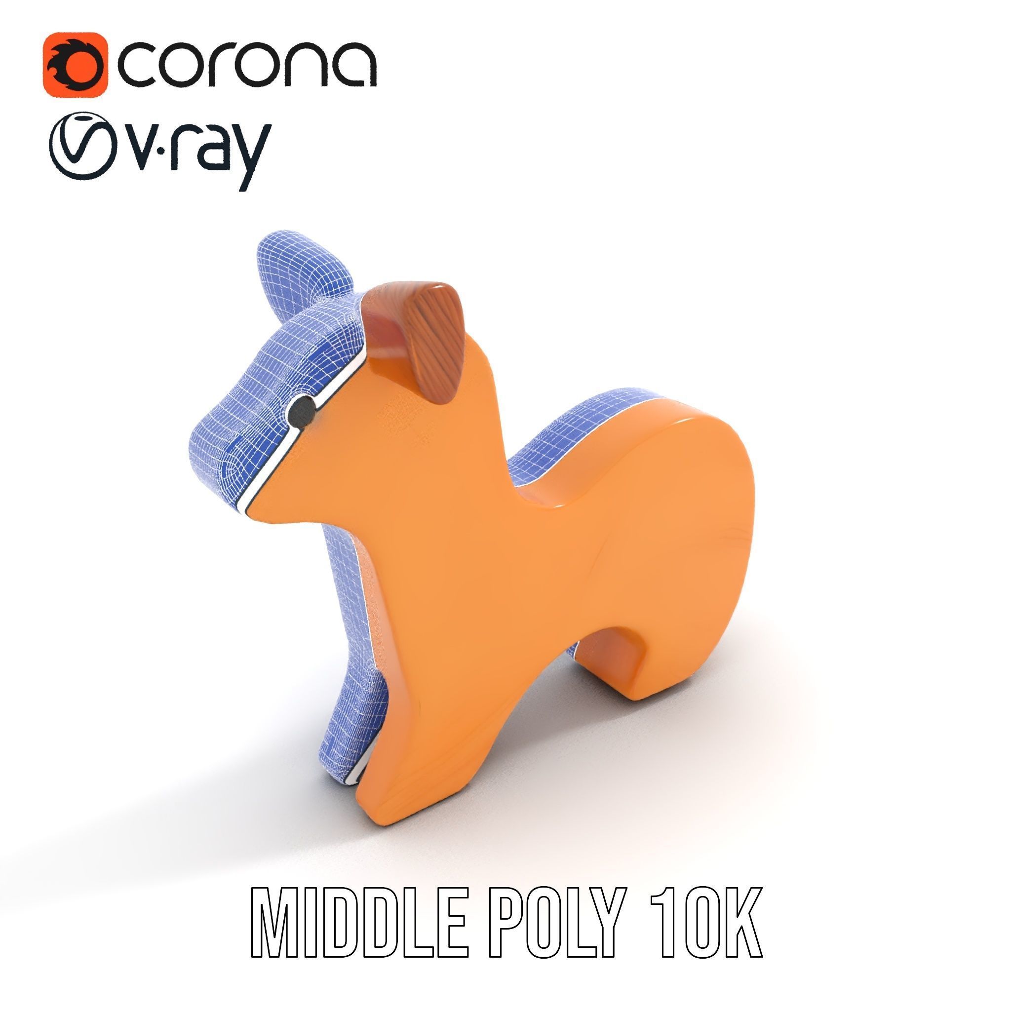 Wooden Animal Figurine Model Pack Low-poly 3D model_24
