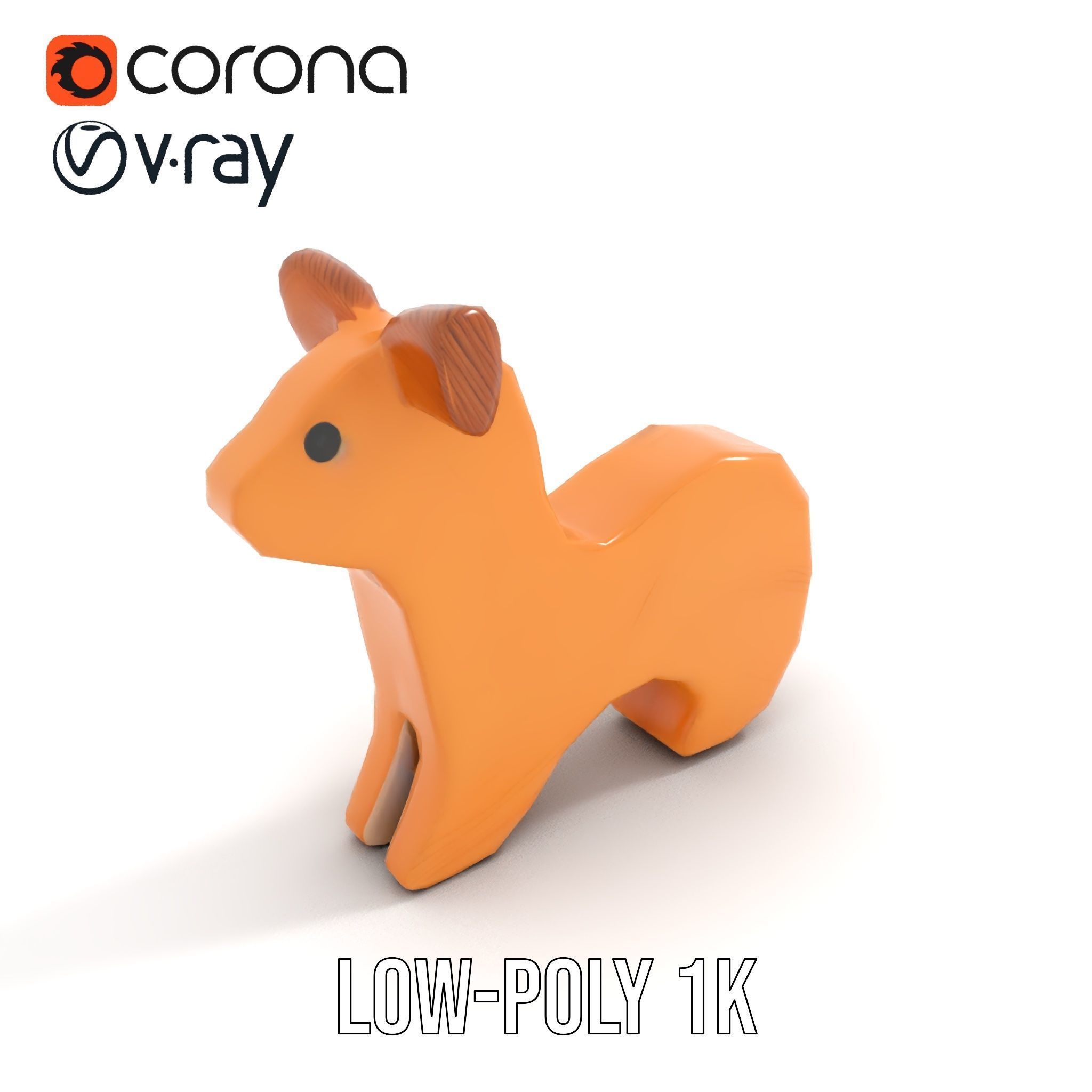Wooden Animal Figurine Model Pack Low-poly 3D model_9