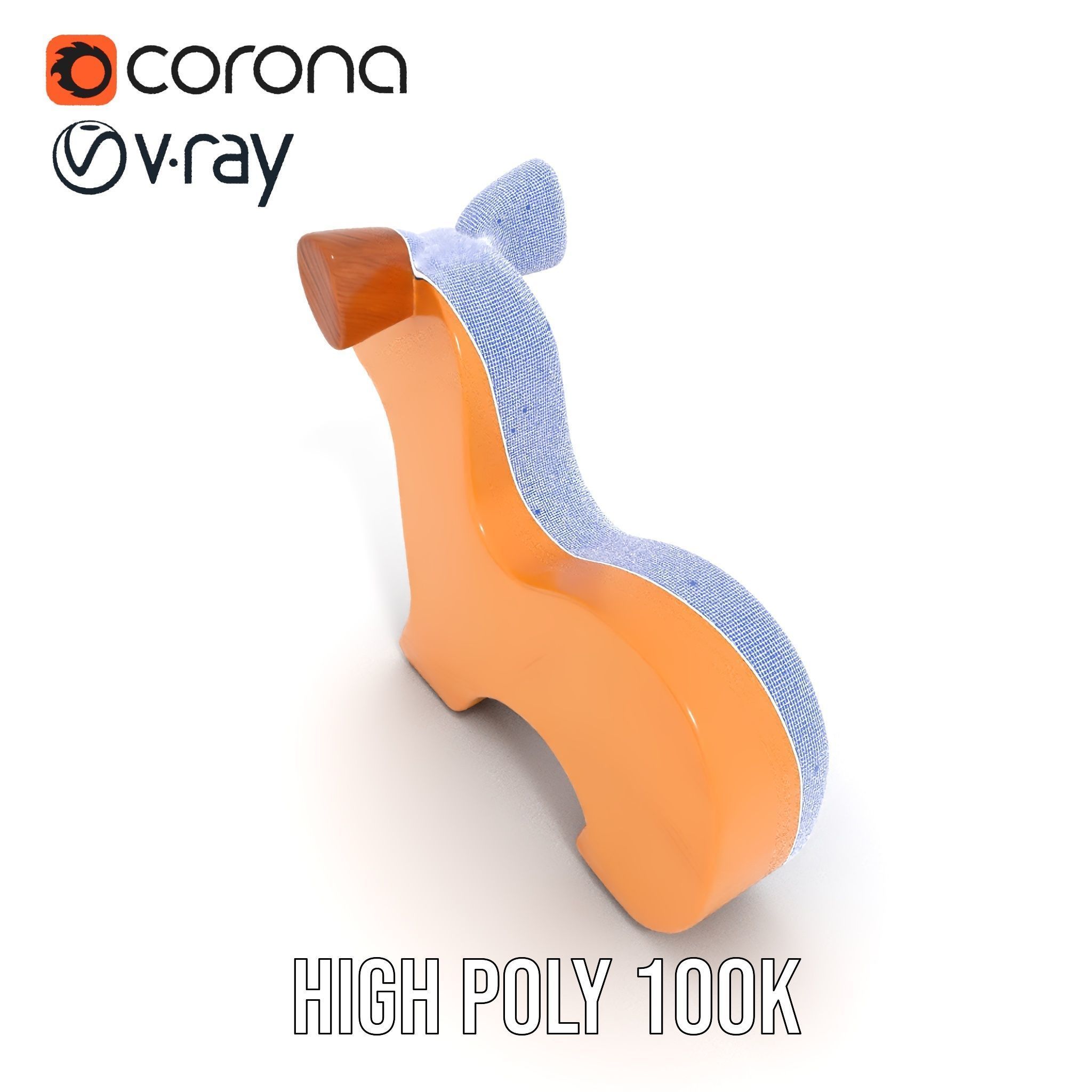 Wooden Animal Figurine Model Pack Low-poly 3D model_33