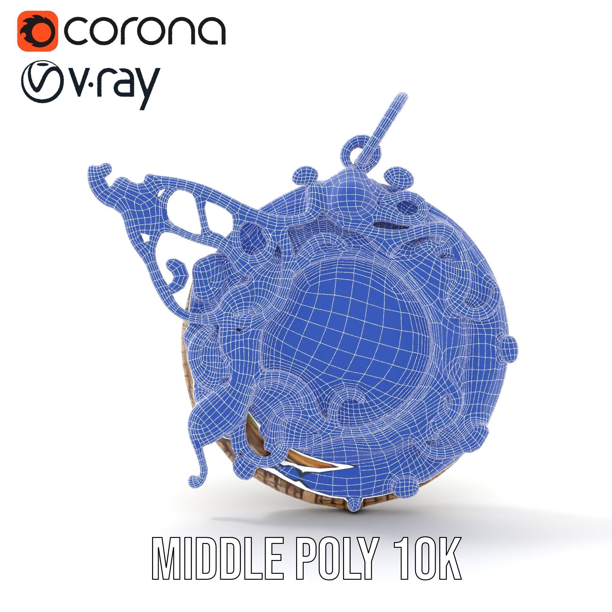 Intricate Emerald Pendant D Model Pack Low-poly 3D model_21