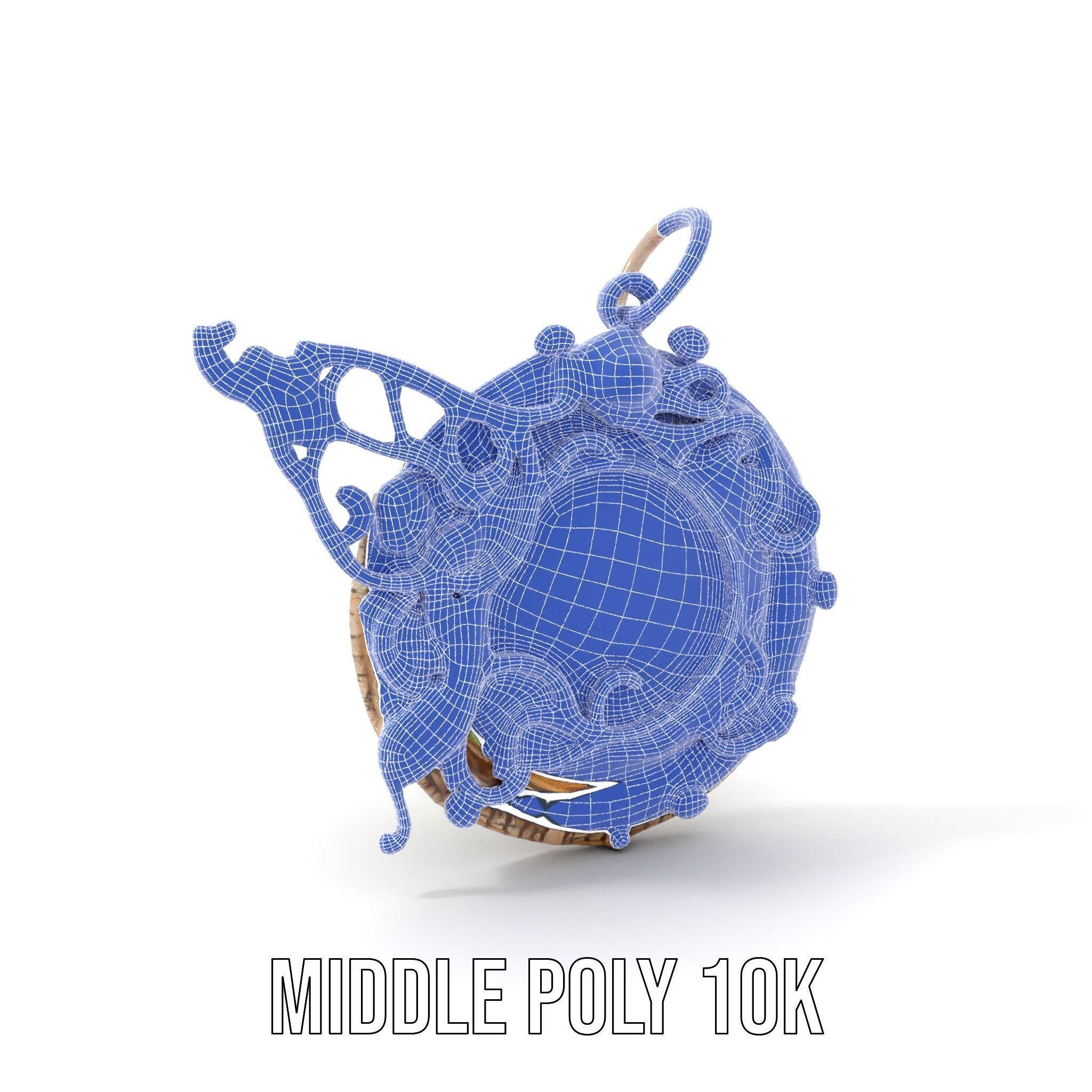 Intricate Emerald Pendant D Model Pack Low-poly 3D model_24