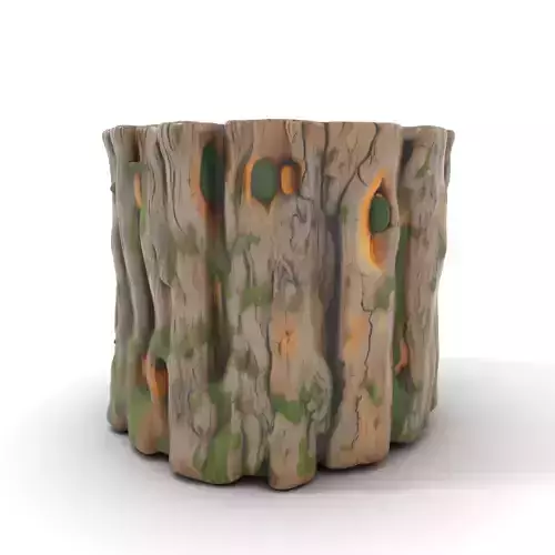Wooden Tree Stump with Moss Model Pack