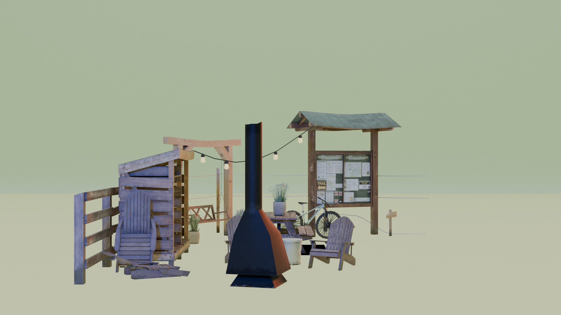 finished props eco house 3D model_4