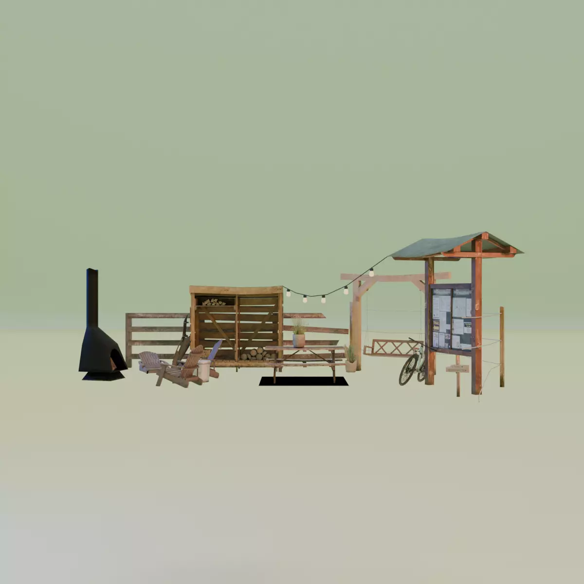 finished props eco house 3D model_0