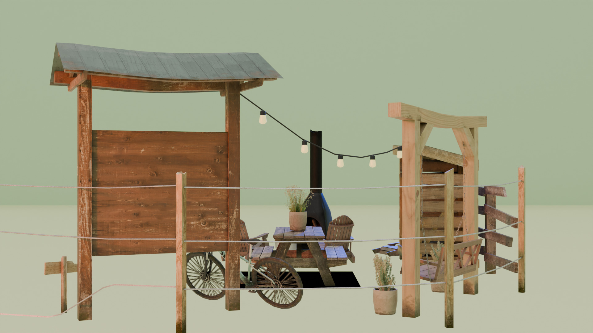 finished props eco house 3D model_2