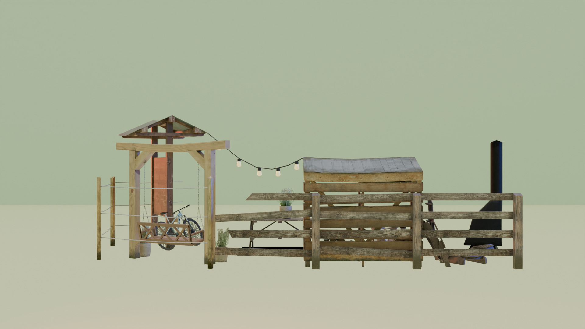 finished props eco house 3D model_3