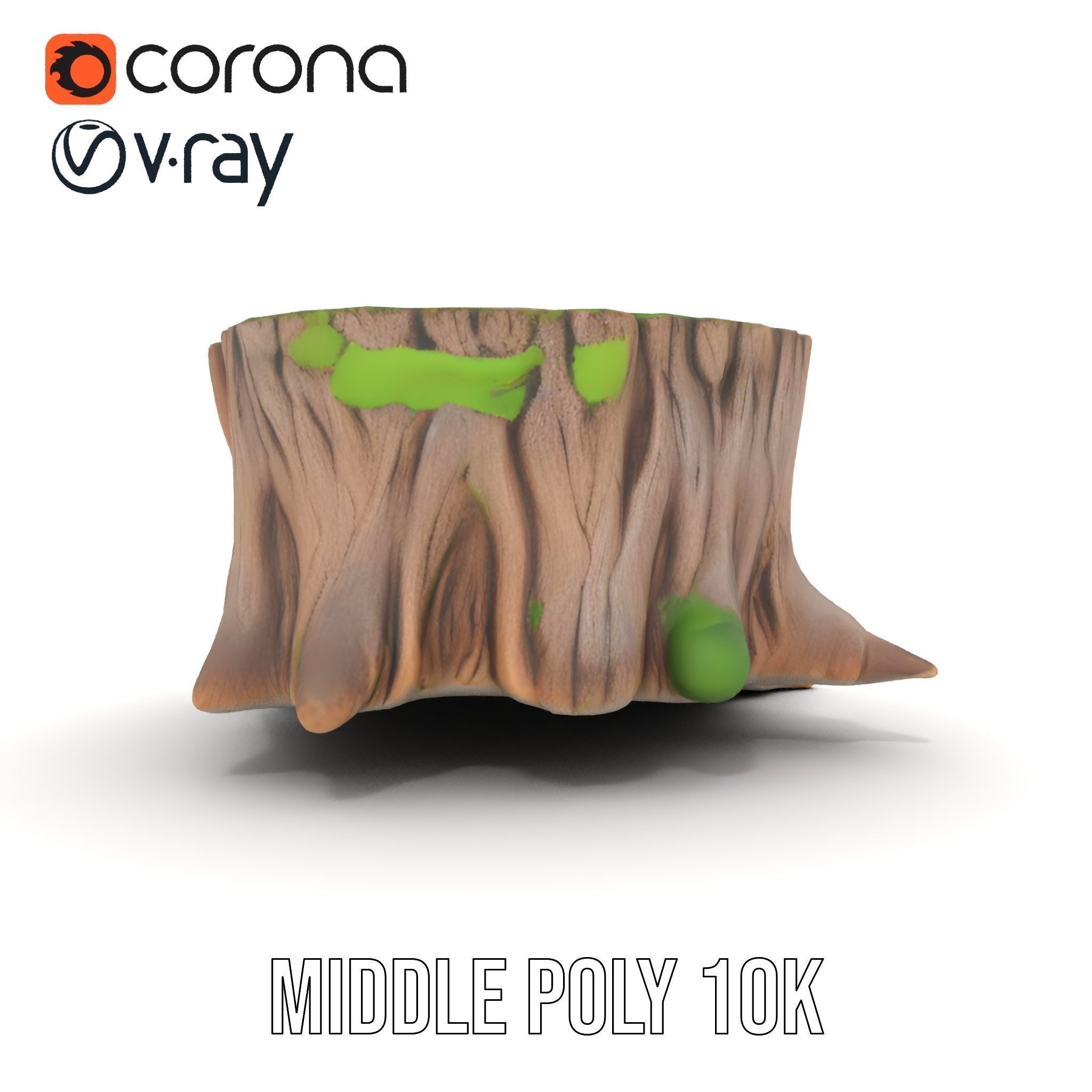 Mossy Tree Stump Model Pack for Realistic Environments Low-poly 3D model_14