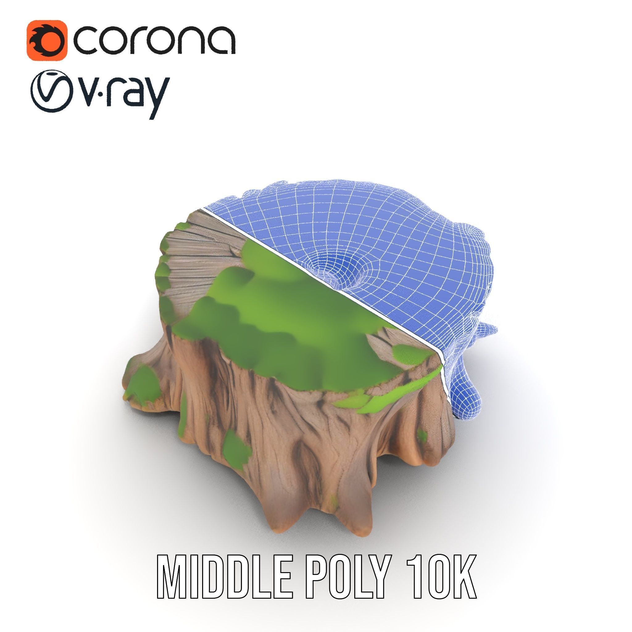 Mossy Tree Stump Model Pack for Realistic Environments Low-poly 3D model_21
