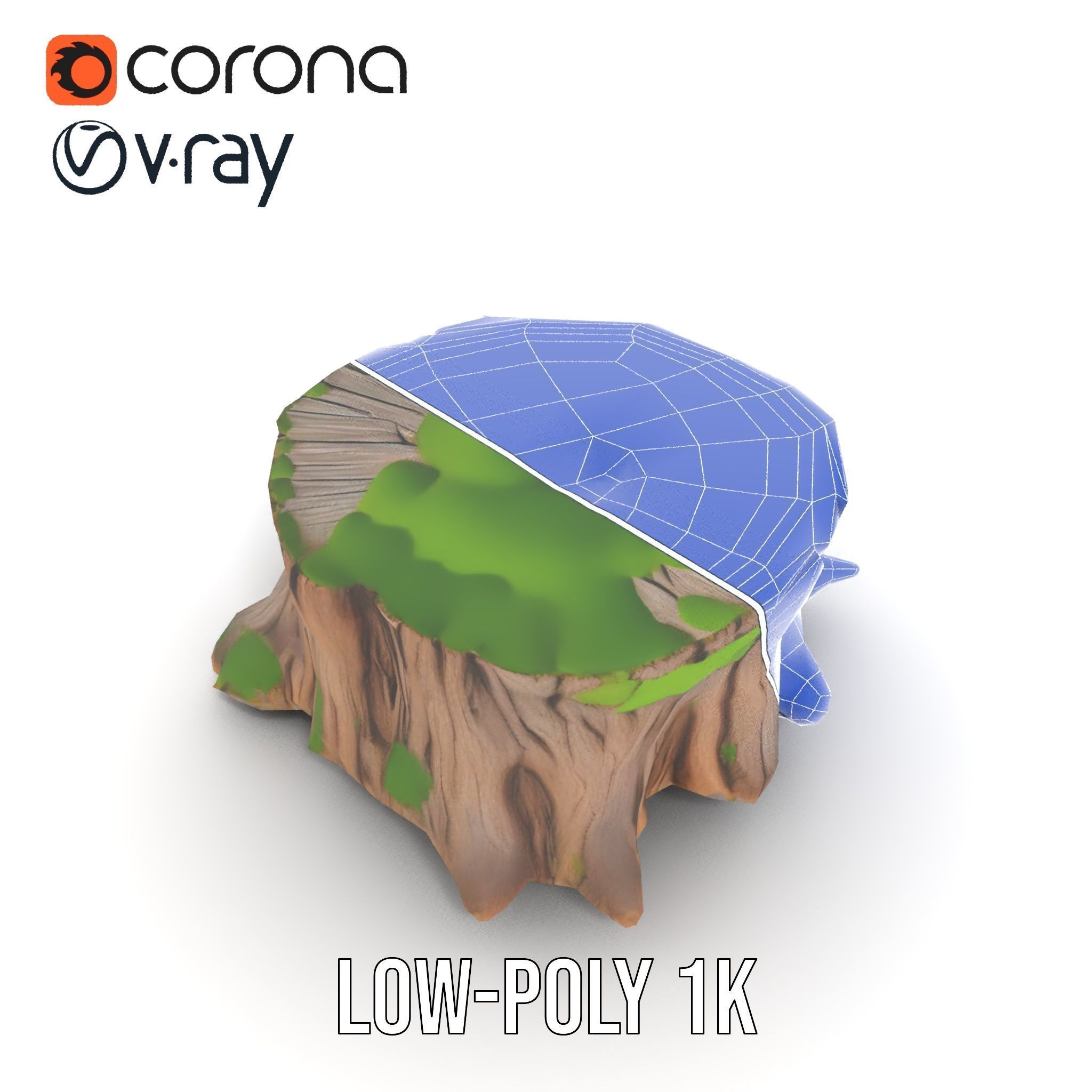 Mossy Tree Stump Model Pack for Realistic Environments Low-poly 3D model_30