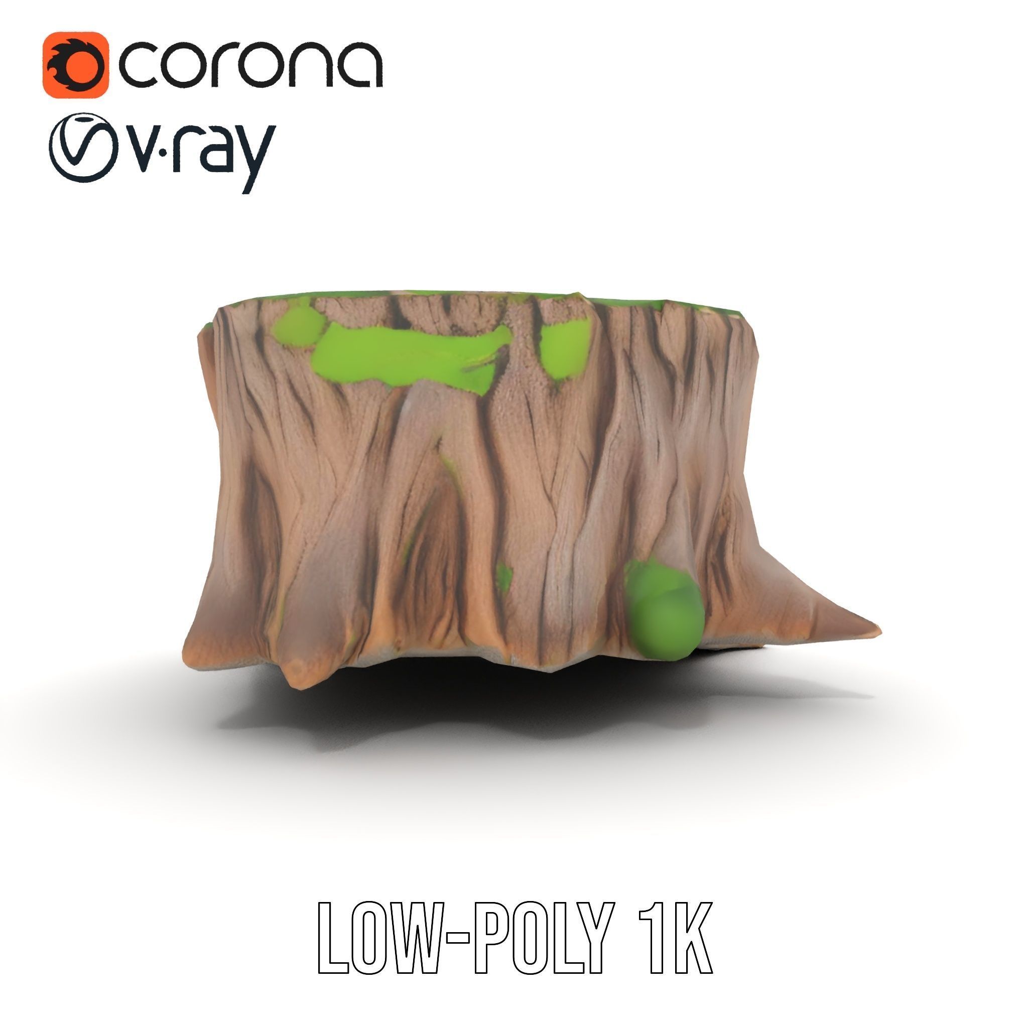 Mossy Tree Stump Model Pack for Realistic Environments Low-poly 3D model_18
