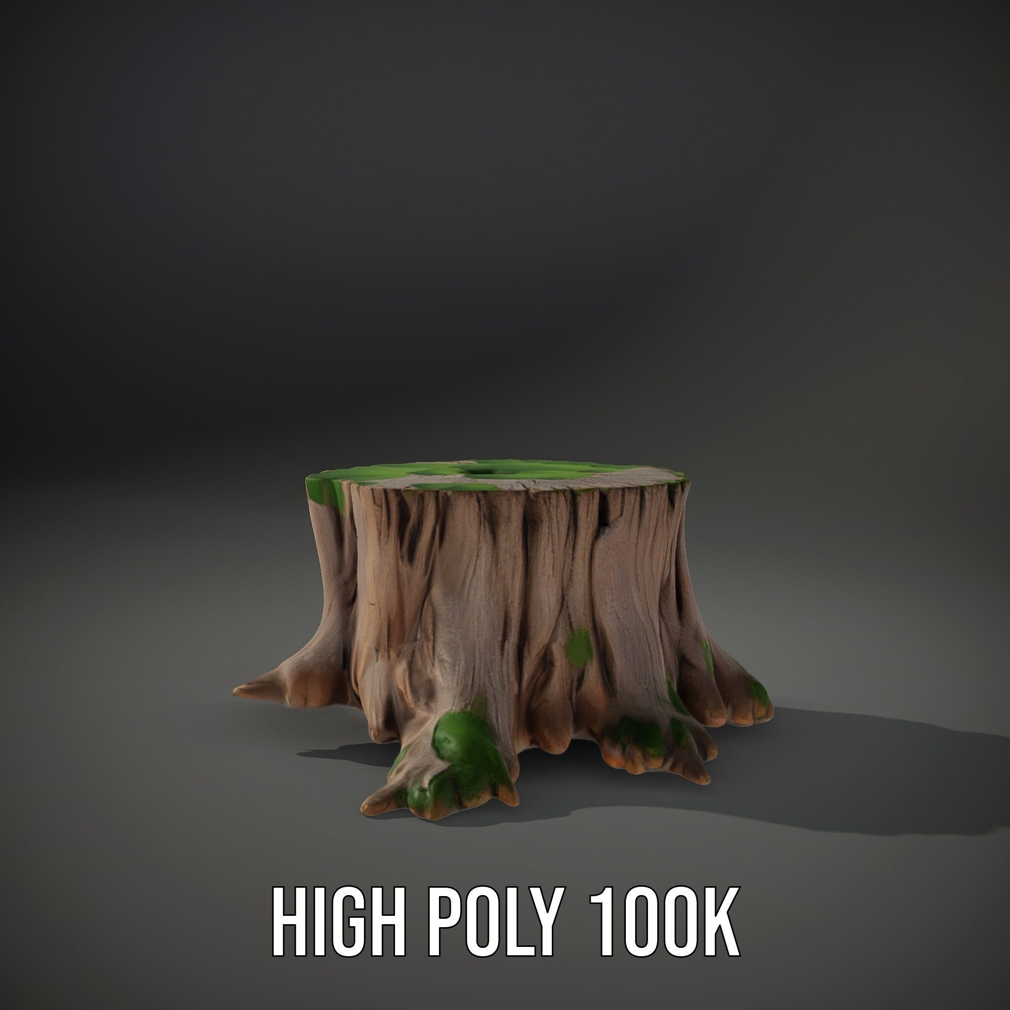 Mossy Tree Stump Model Pack for Realistic Environments Low-poly 3D model_8