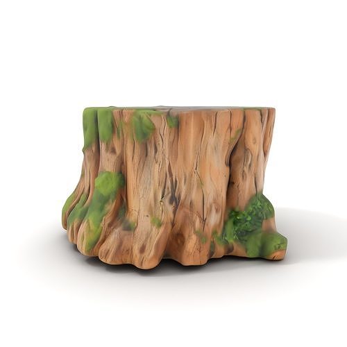 Mossy Tree Stump Model Pack for Games and Environments Low-poly 3D model
