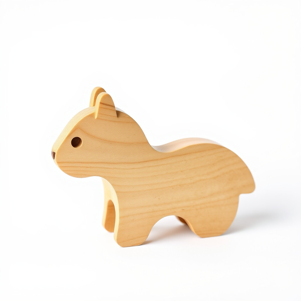 Wooden Animal Figurine Toy Model Pack Low-poly 3D model_2