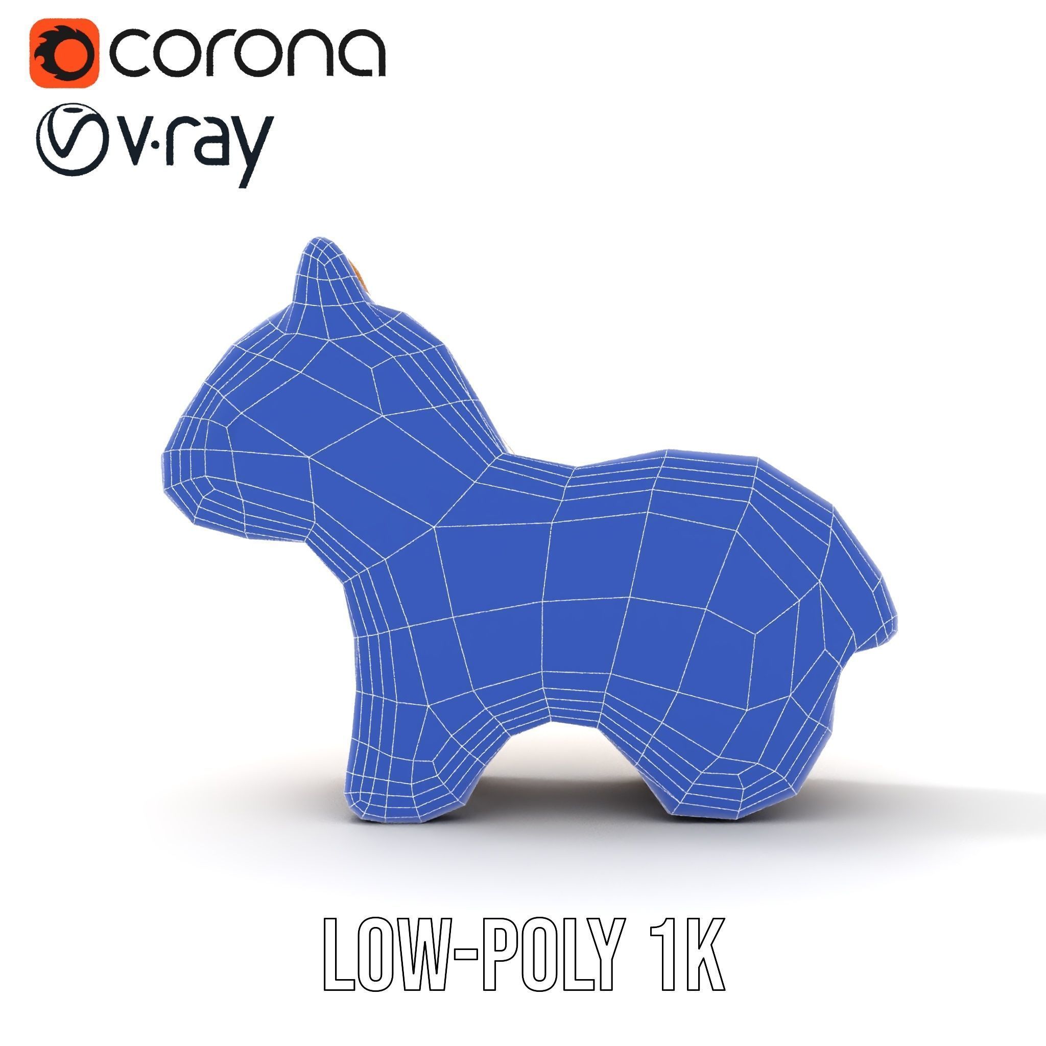 Wooden Animal Figurine Toy Model Pack Low-poly 3D model_24